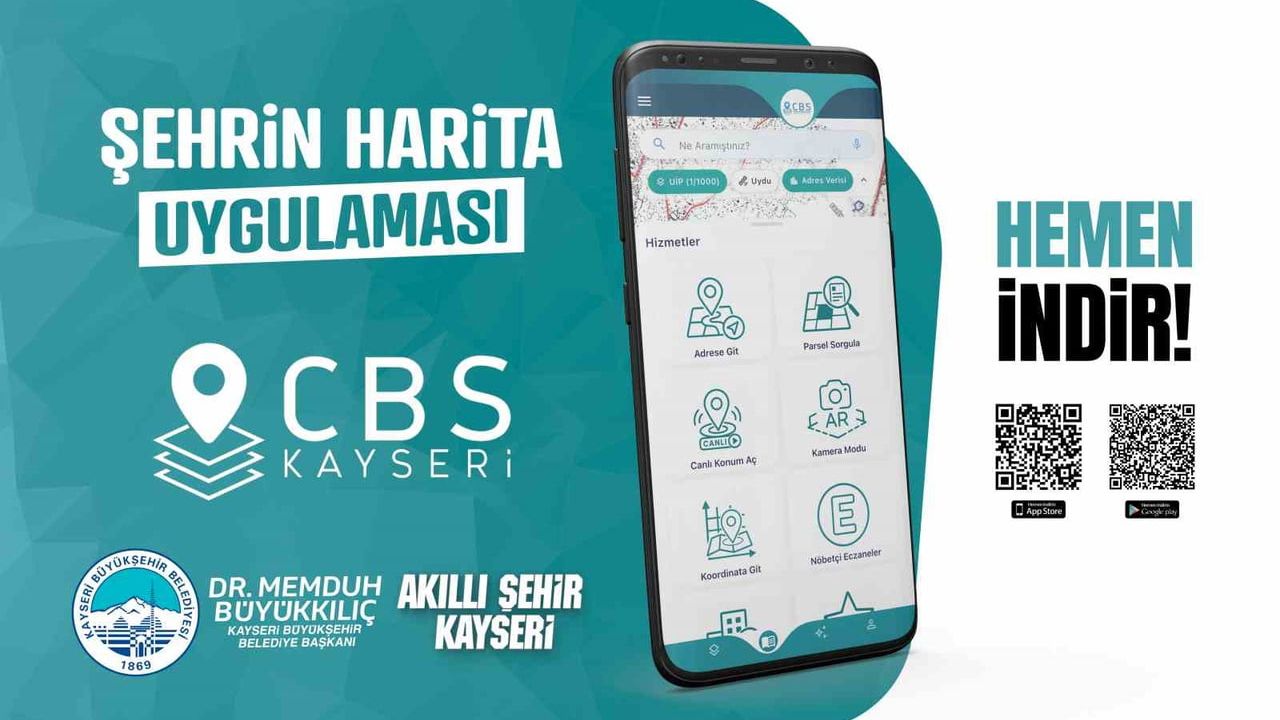 şehir rehberi cepte: kayseri’nin CBS uygulaması kent hizmetlerini bir araya getiriyor