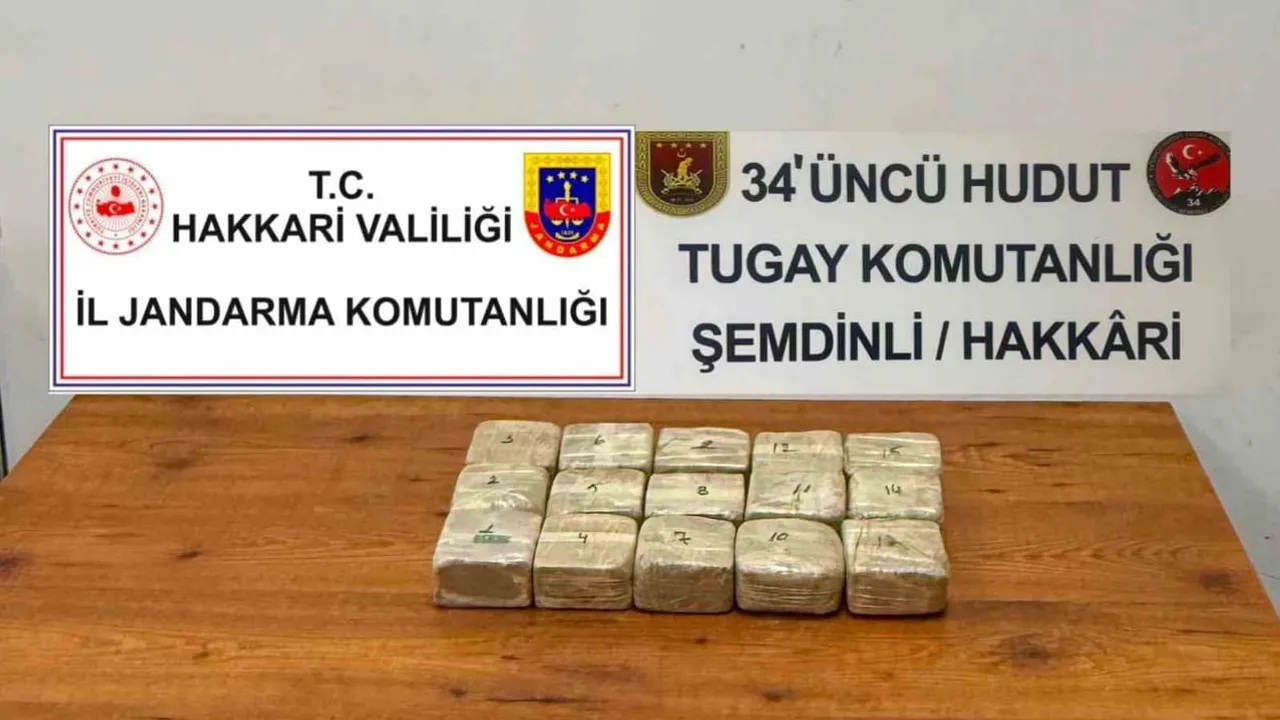 Şemdinli'de İran sınır hattında çantada 7 kilo 720 gram eroin ele geçirildi