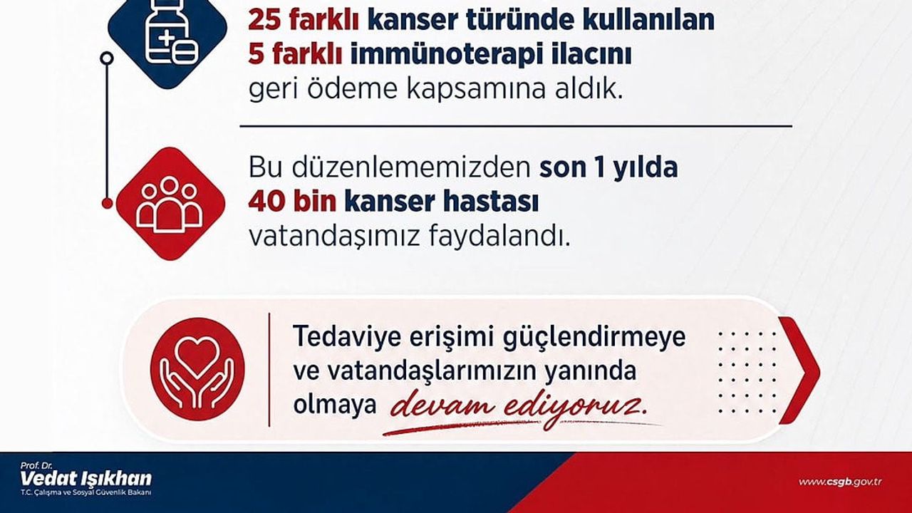 SGK'nin immünoterapi kararı 40 bin kanser hastasının tedaviye erişimini sağladı