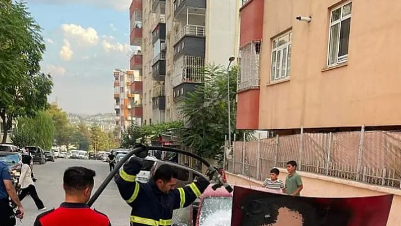 Siirt'te park halindeki otomobil çıkan yangınla hasar gördü