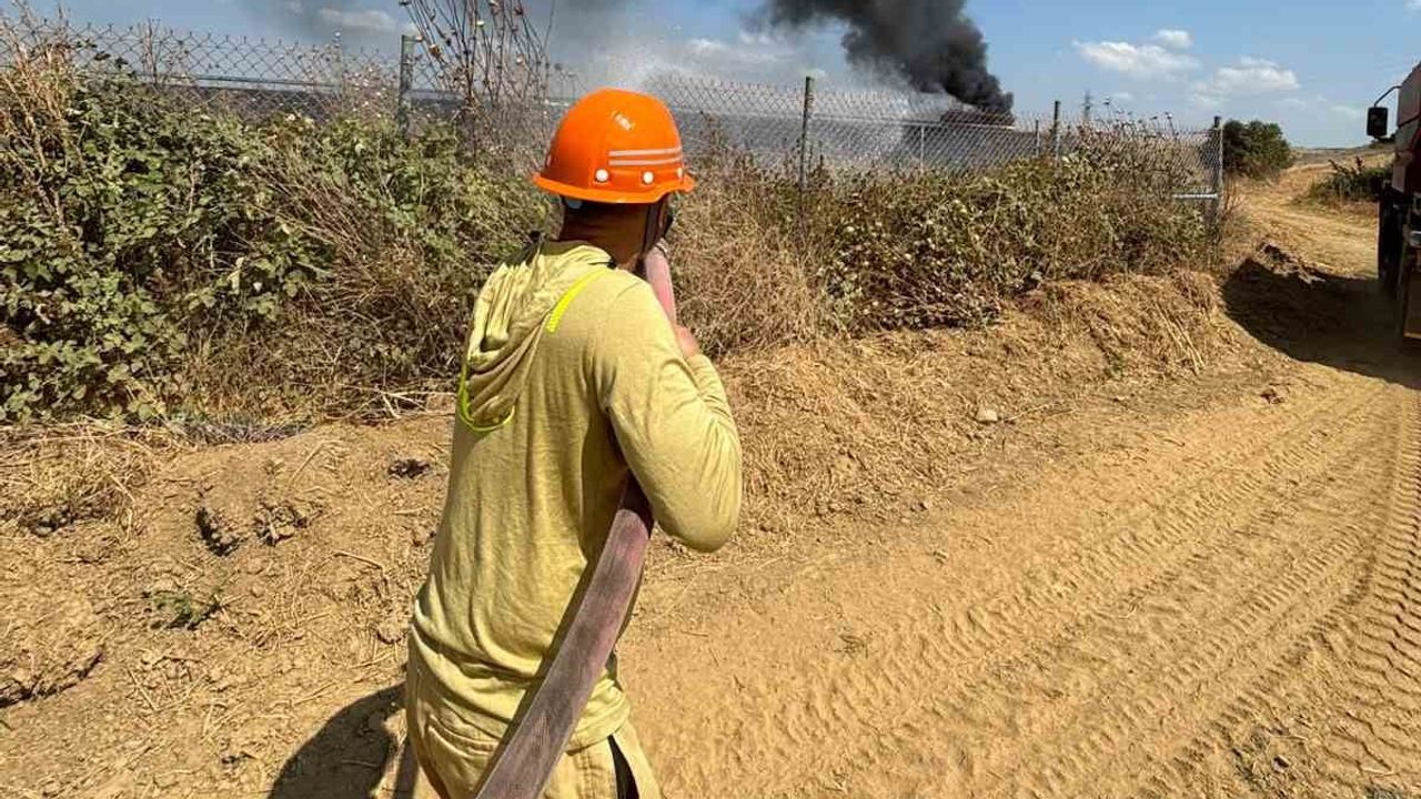 Sınırda alevler: Tekirdağ-Çanakkale yolunda otomobil ve otluk alan zarar gördü