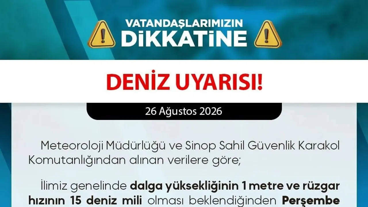 Sinop'ta dalga ve rüzgar riski: kuzey sahillerinde denize girilmemesi istendi