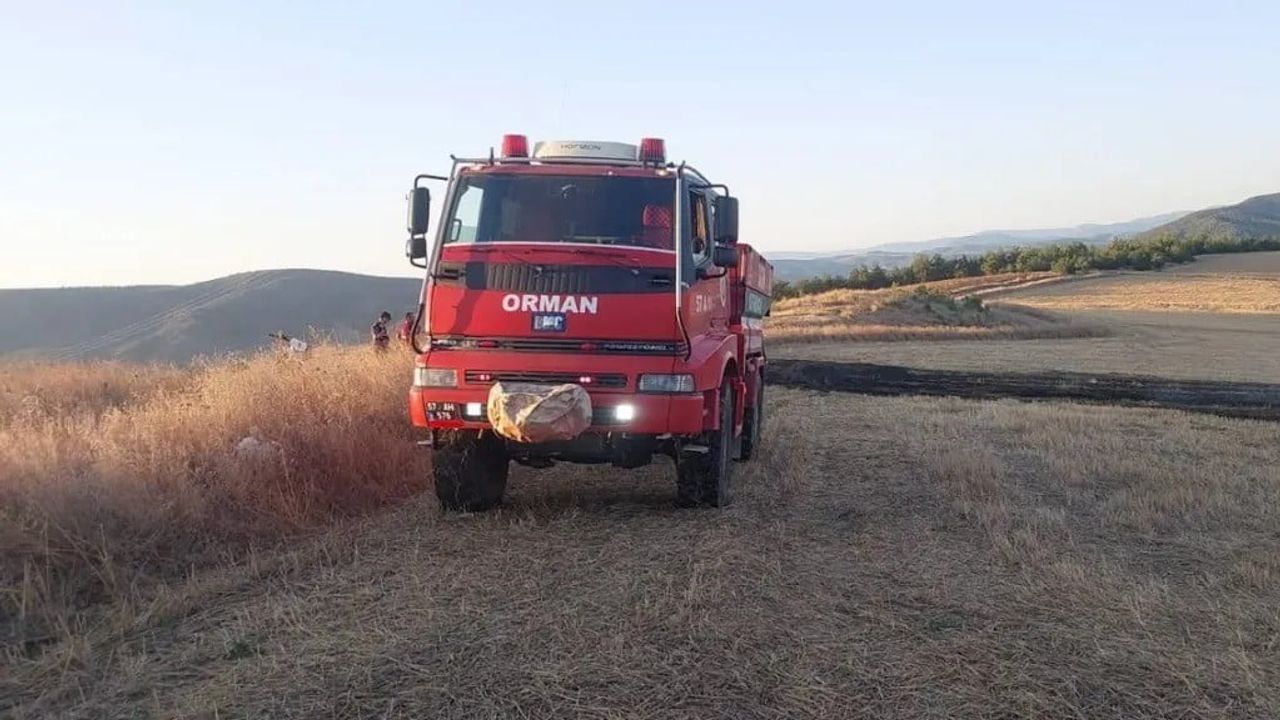 Sinop'ta rüzgarla büyüme eğilimi gösteren anız yangını ekipleri alarma geçirdi