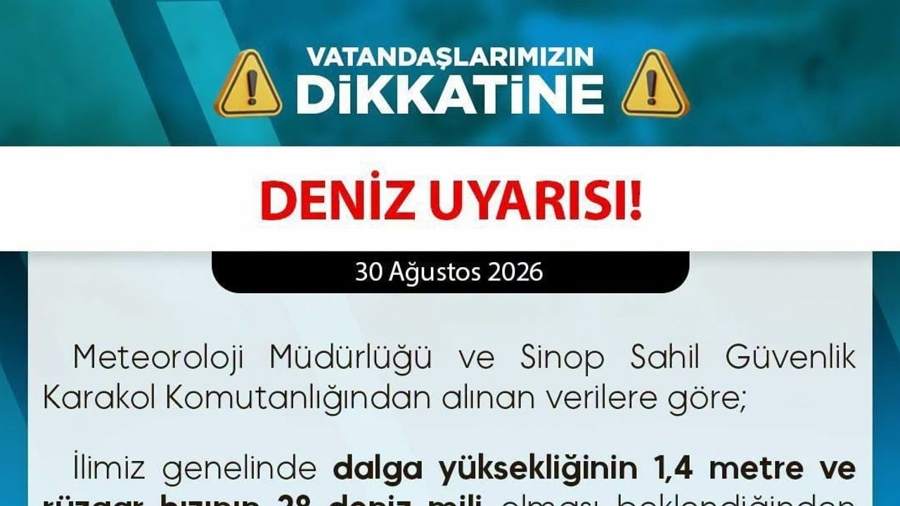 Sinop valiliği'nden can güvenliği uyarısı: 31 ağustos'a kadar denize girilmeyin