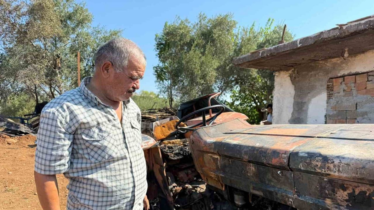 Sürücüsüz traktör kendi kendine çalışıp mahallede yangın tehlikesi yarattı