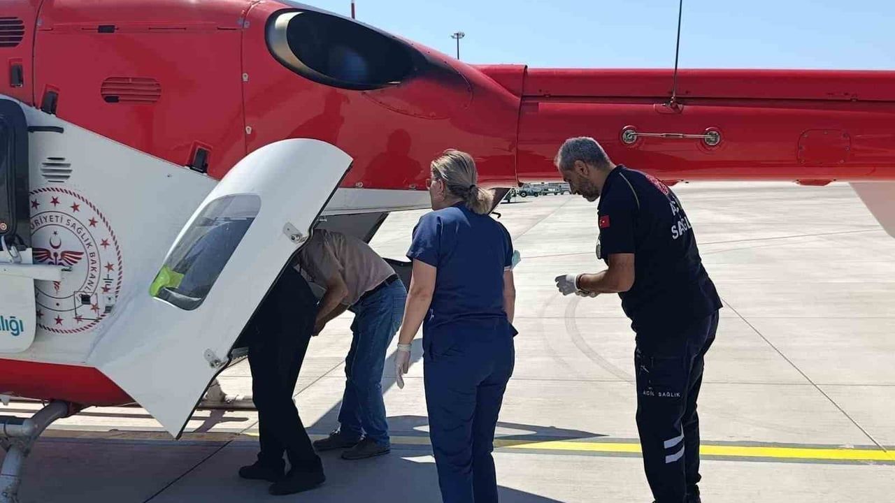 Tedavi için İstanbul’a nakledilen 4 aylık bebek hava ambulansıyla ulaştırıldı