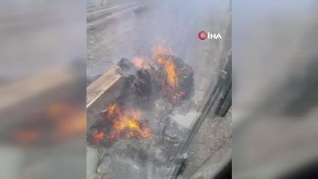 Tekirdağ Yenice'de anız yangını 250 dönüm ve yaklaşık 100 balya zarar gördü
