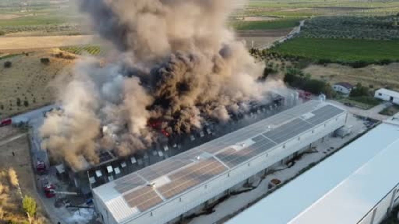 Turgutlu'da DLBA'nın yumurta tesisi alevlere teslim oldu