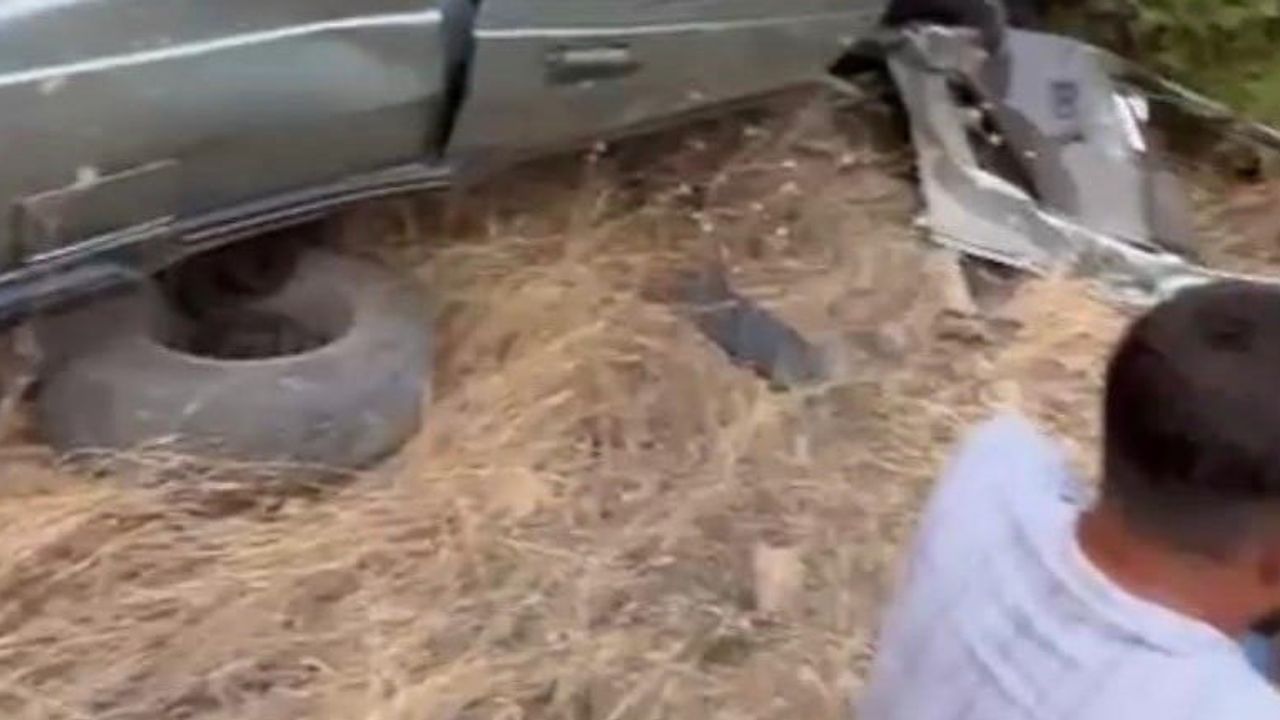 Uçuruma yuvarlanan sürücü hastaneye kaldırıldı