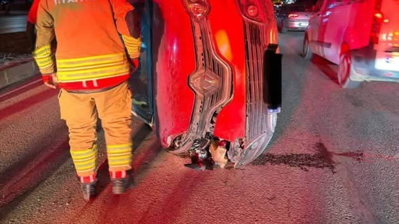 Uzunbağ Mahallesi'nde takla atan otomobilin sürücüsü yaralandı