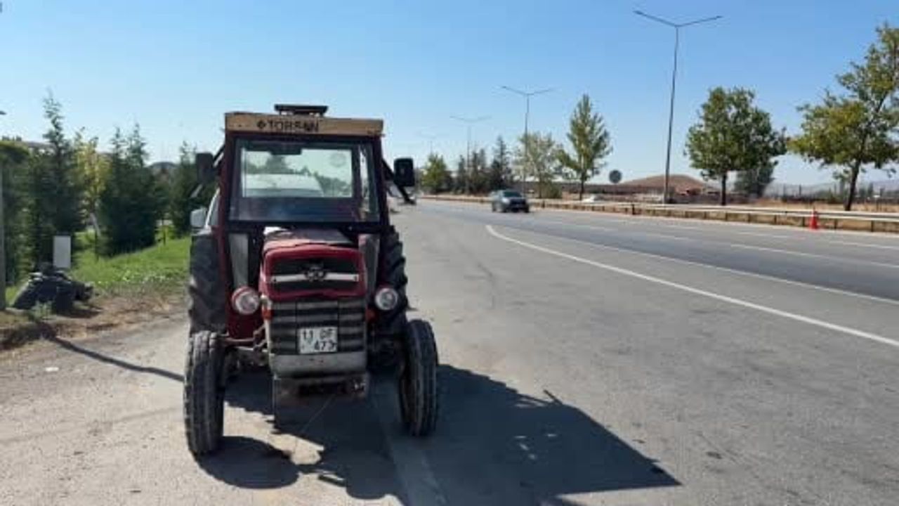 Yüzde 50 engelli genç çaldığı traktörle 55 kilometre ilerlerken yakalandı