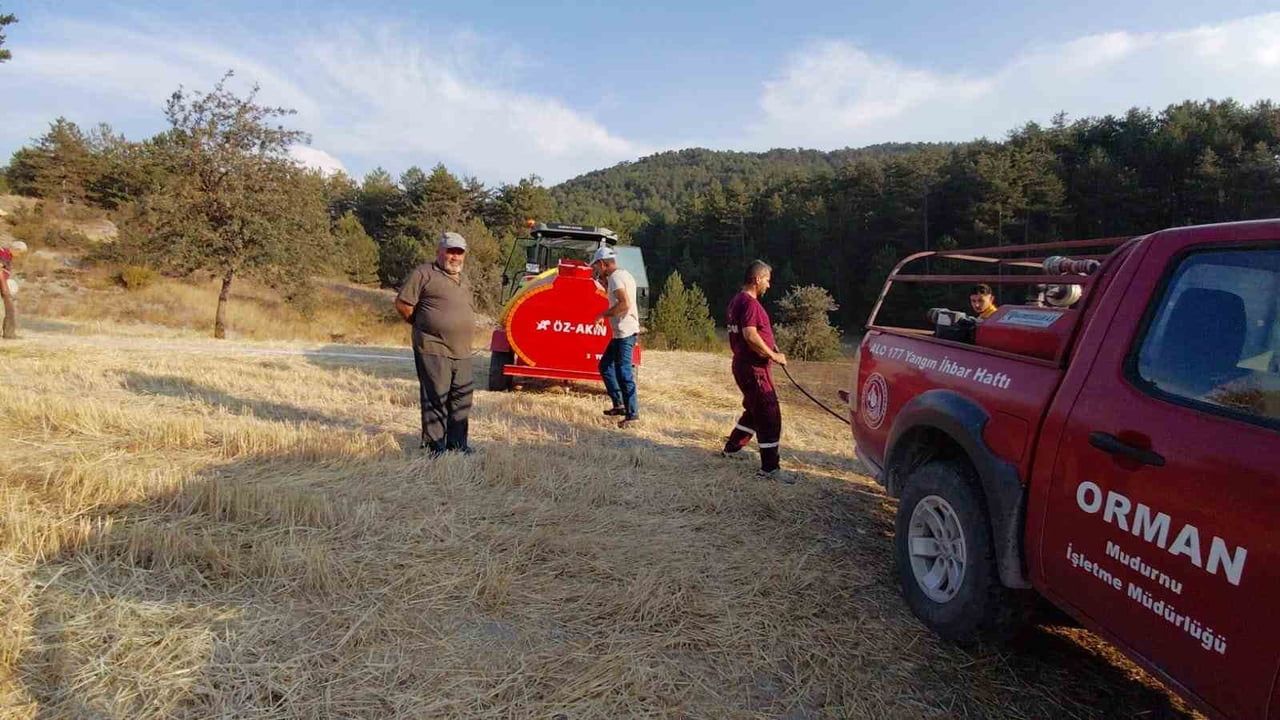 Zamanında müdahale köyü kurtardı: Mudurnu'da anız yangını ormana sıçramadı