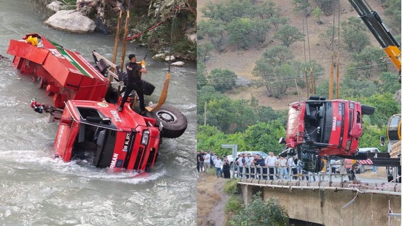 Zap Suyu'ndan vinçle çıkarılan arazözün kaza incelemesi sürüyor