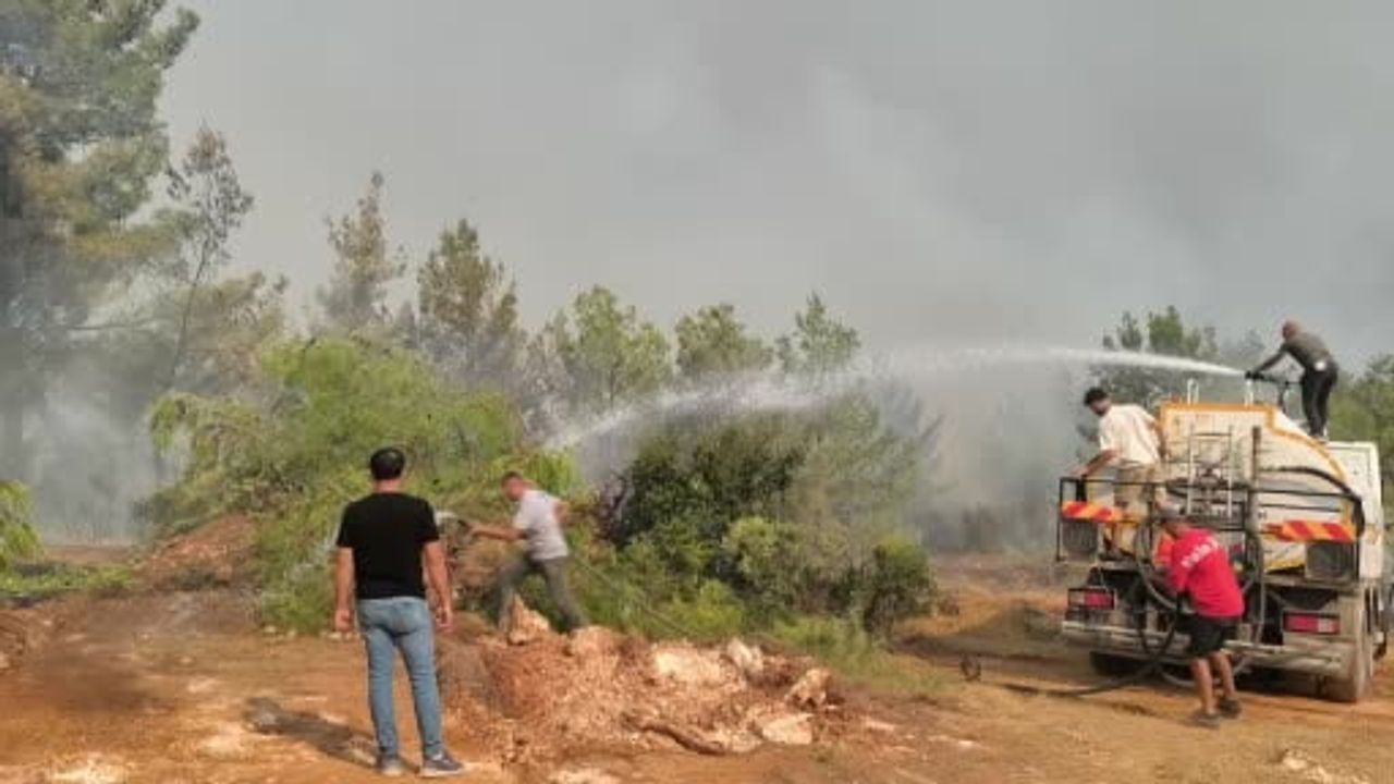 Aksu'da orman alevleriyle mücadele sürüyor