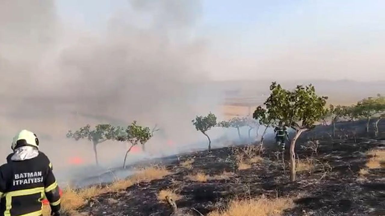 Anız alevleri OSB kenarında itfaiyenin müdahalesiyle kontrol altına alındı