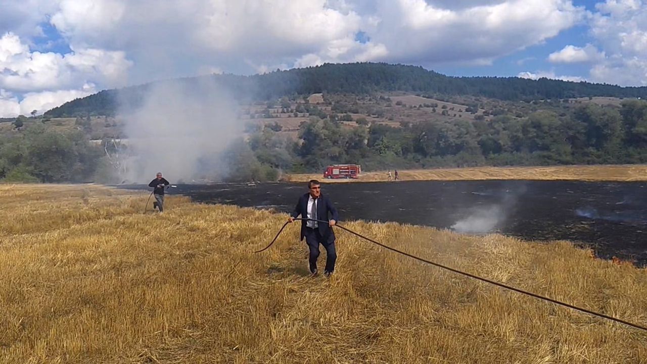 Anız yangını korkuttu, itfaiye müdahalesiyle kontrol sağlandı