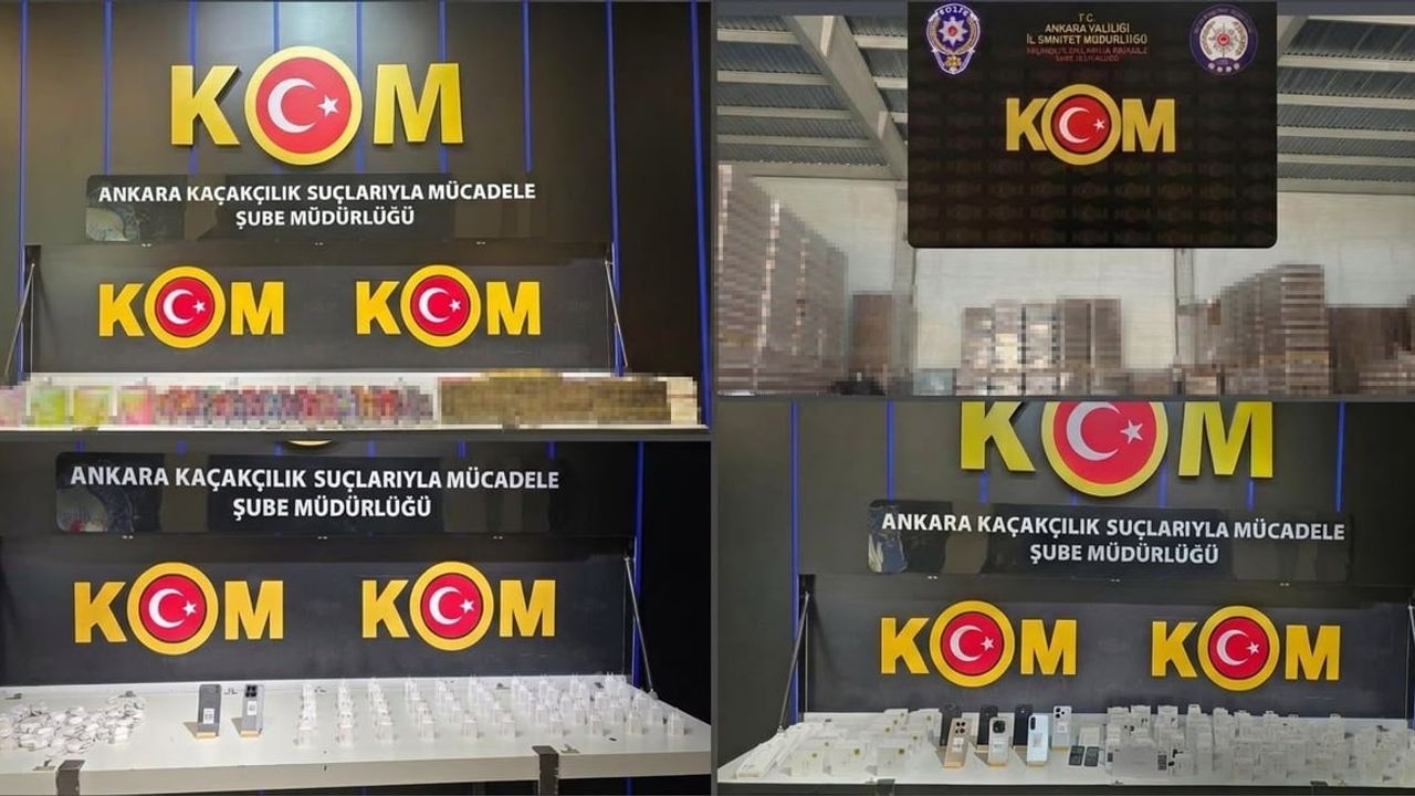 Ankara'da düzenlenen operasyonda 21 milyon liralık kaçak mal ele geçirildi