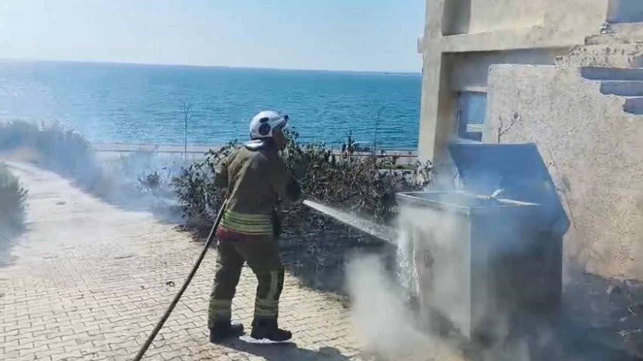 Arsuz'da hızla kontrol altına alınan otluk yangını