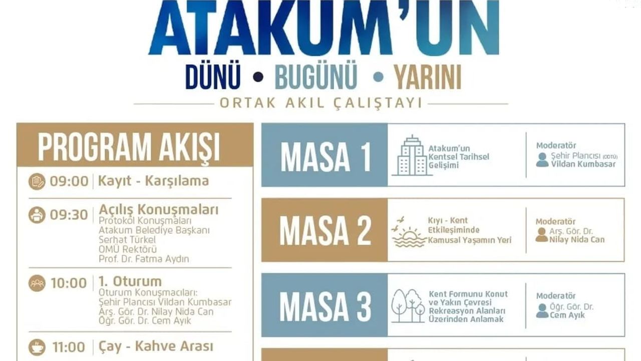 Atakum’un geleceği ortak akılla tasarlanacak: çalıştay 28 Eylül’de