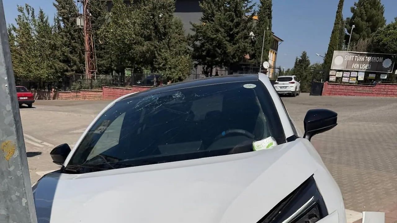 Aydınlatma direği son durak oldu: Siirt Doğan Mahallesi'nde otomobil maddi hasar gördü