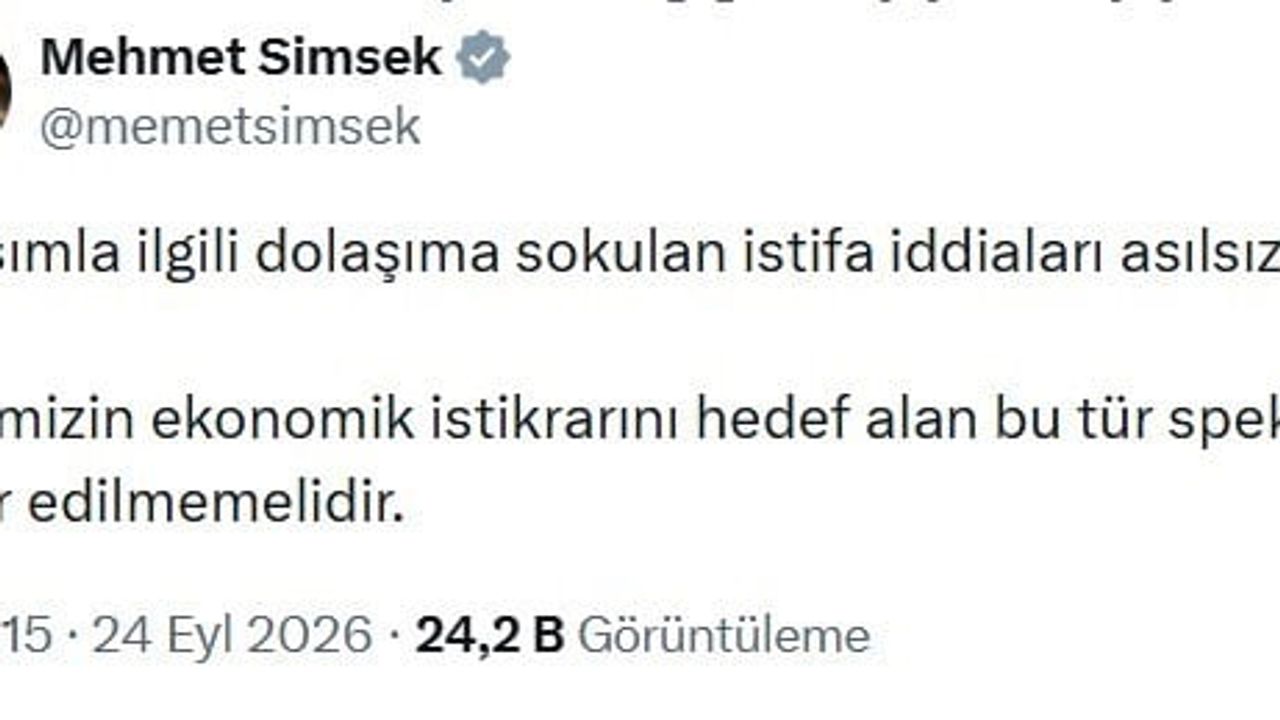 Bakan Şimşek istifa söylentilerini asılsız ve zararlı diye nitelendirdi