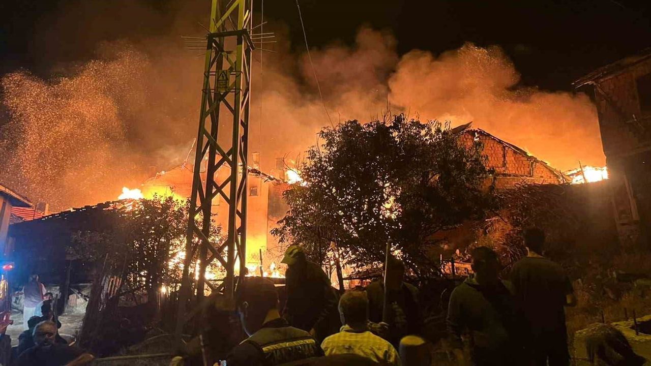 Bayat'ta başlayan kıvılcım rüzgarla büyüdü: iki ev ve bir ahır zarar gördü