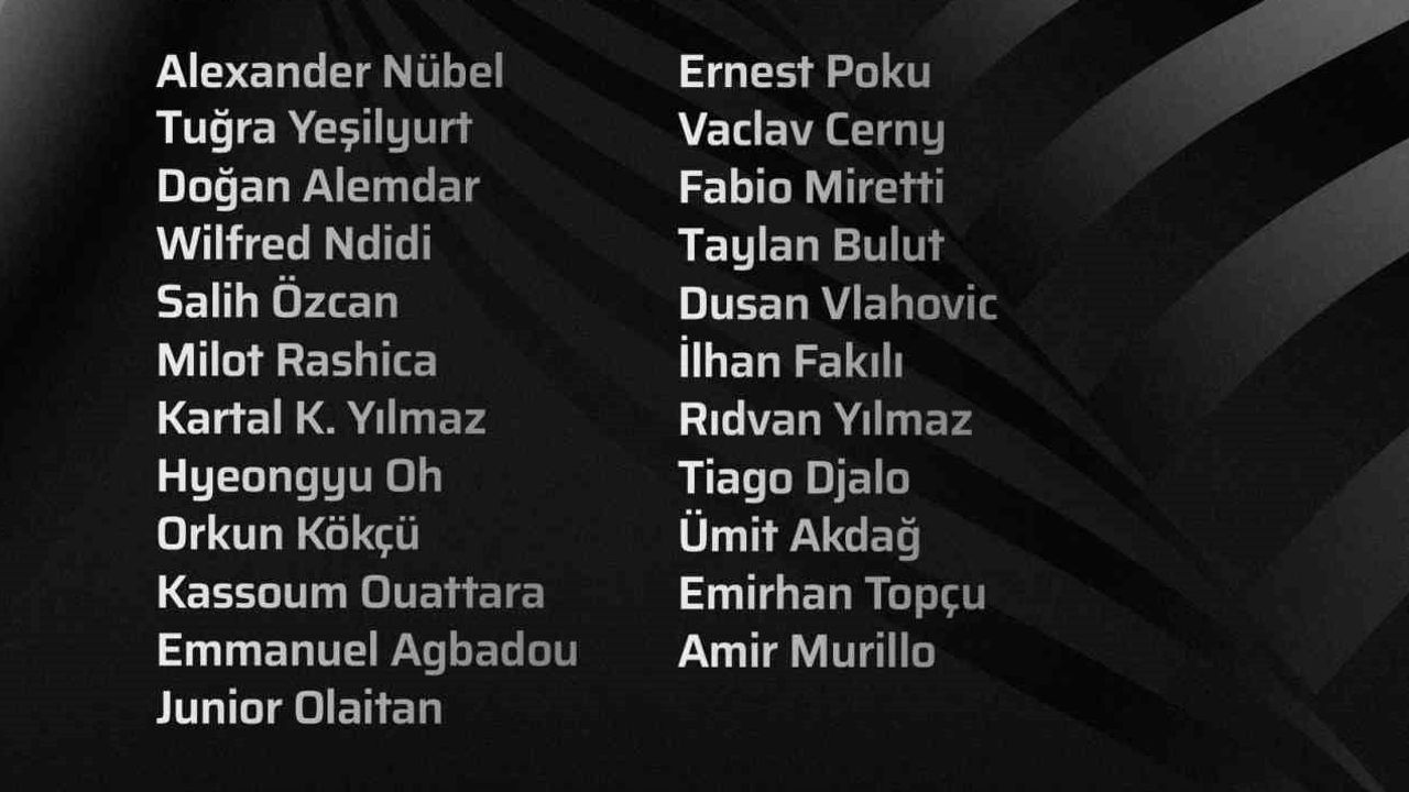 Beşiktaş kadrosunu açıkladı: Amed maçı için Trossard ve üç isim yok