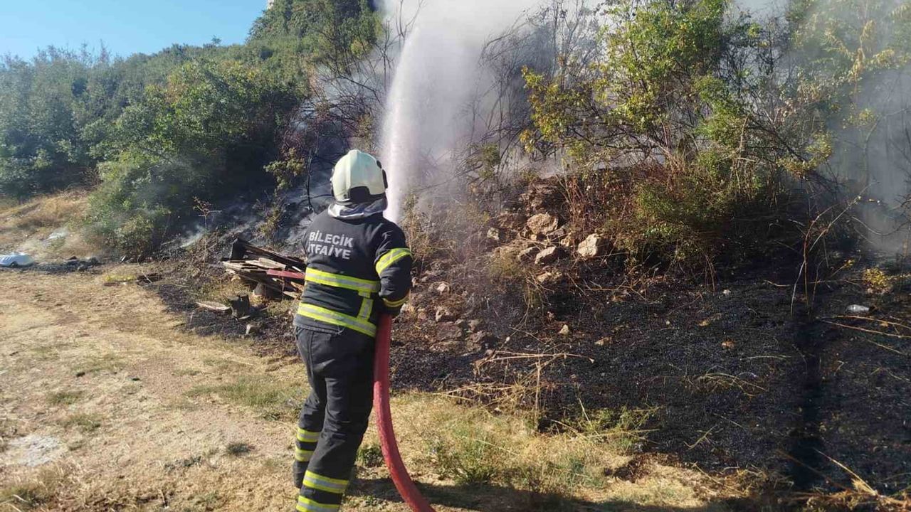 Bilecik'te makilik yangını itfaiyenin anında müdahalesiyle söndürüldü
