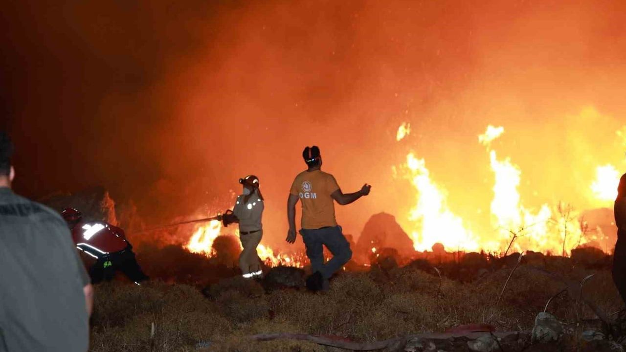 Bodrum'da bağla mevkisinde akşam makilik yangını ekipleri alarma geçirdi
