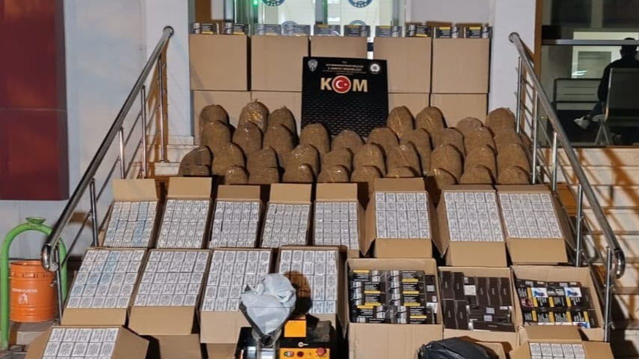Bolvadin'de makaron ve kıyılmış tütün deposuna baskın