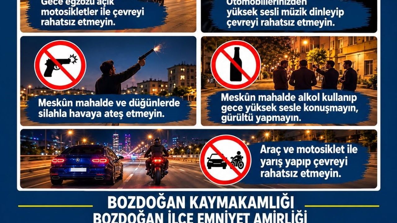 Bozdoğan'da kask ve gece sessizliğine vurgu: huzur için uyarılar