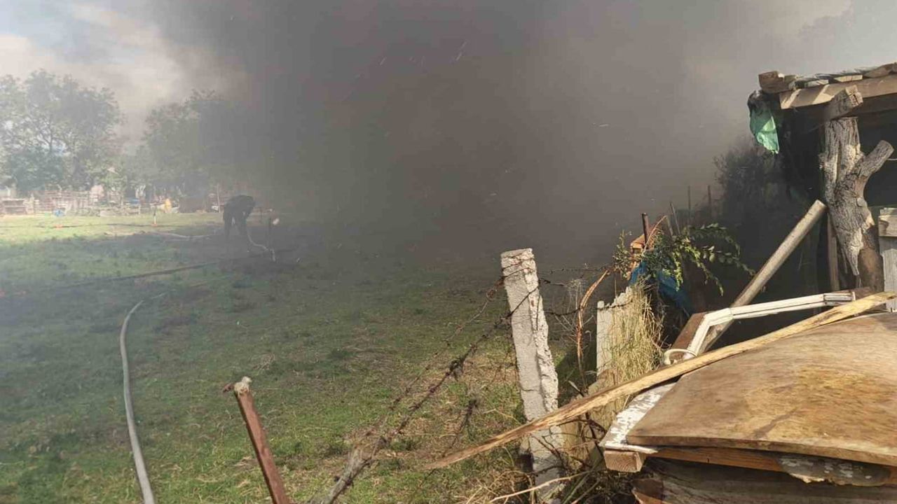 Burhaniye'de atık yangını ahıra sıçrayınca mahalle tedirgin oldu