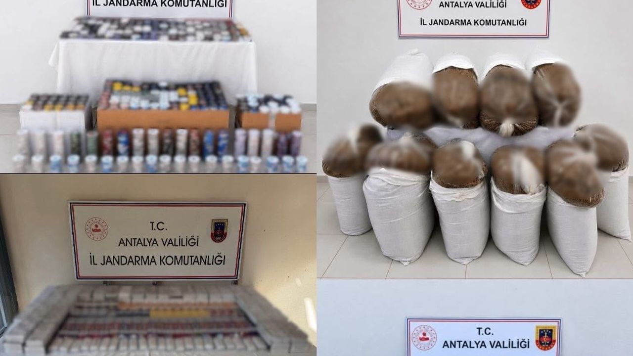 Büyük operasyon: Antalya'da 1 ton 150 kilogram kıyılmış tütün ve çok sayıda kaçak ürün ele geçirildi