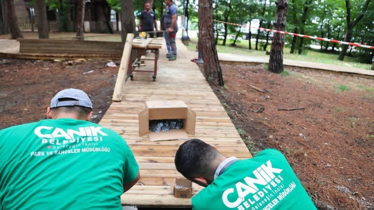 Canik'te Hasköy meşe orman parkı yeni yüzüyle buluşuyor