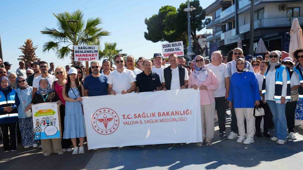 Çiftlikköy sahilinde adımlar sağlığa çıktı