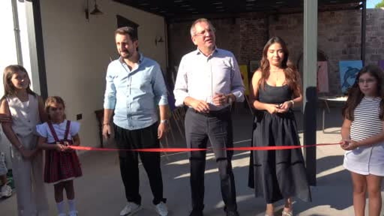 Cunda'da minik sanatçılar hayvanları hayal dünyasıyla resmetti
