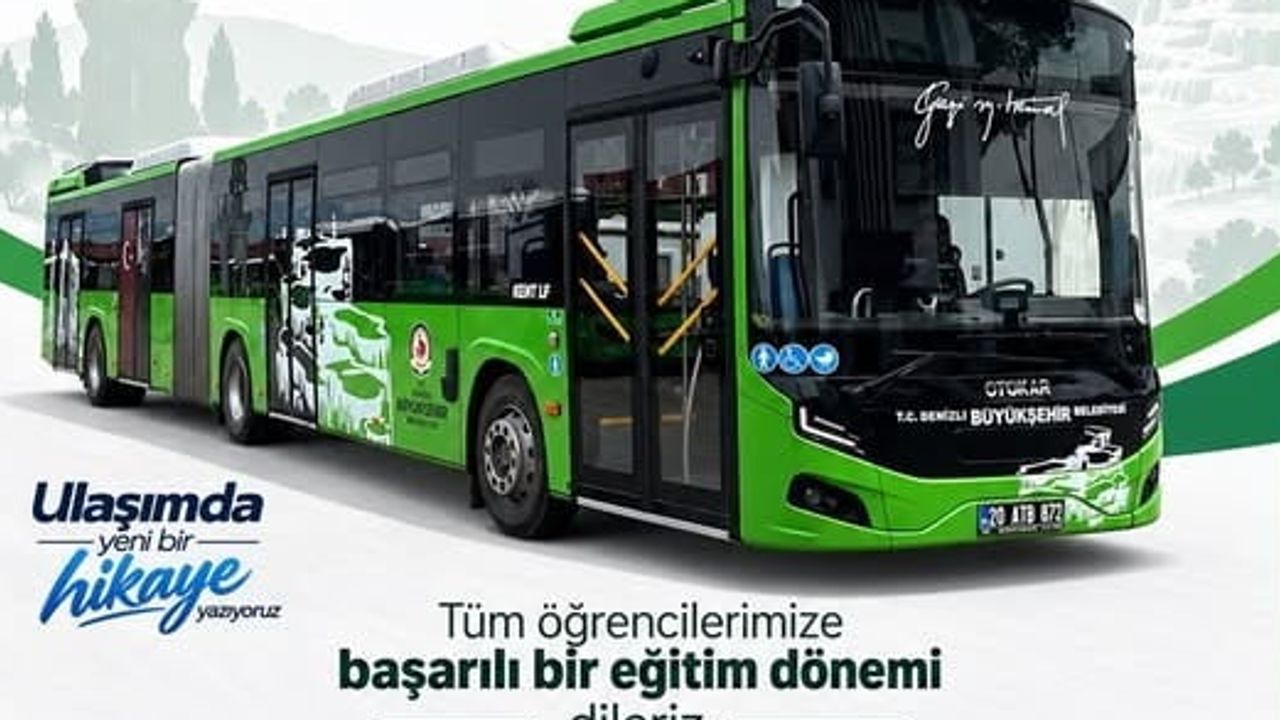 Denizli'de ilk ders haftasında belediye otobüsleri öğrenciler için ücretsiz
