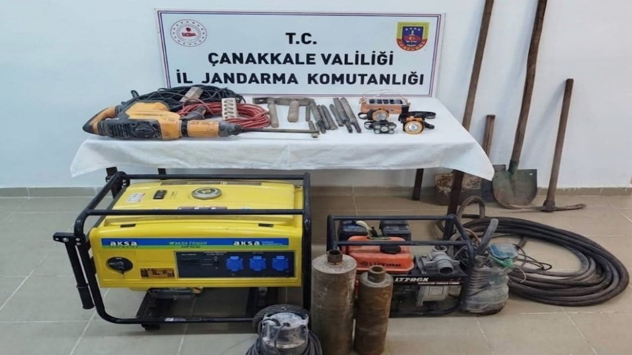 Eceabat'ta kaçakçılık operasyonunda çok sayıda ekipman ele geçirildi