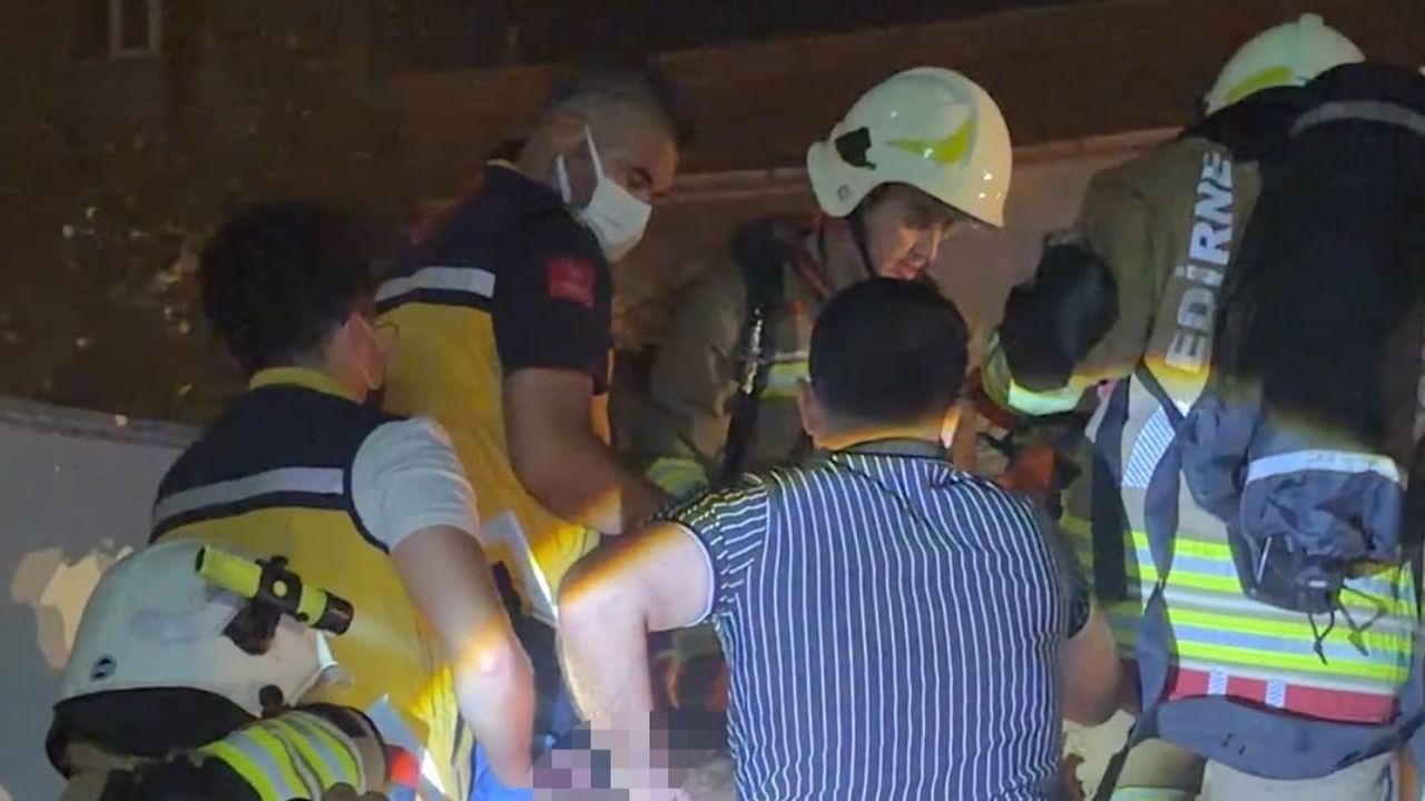 Edirne'de zemin kattaki yangında ağır yaralı tahliye edildi