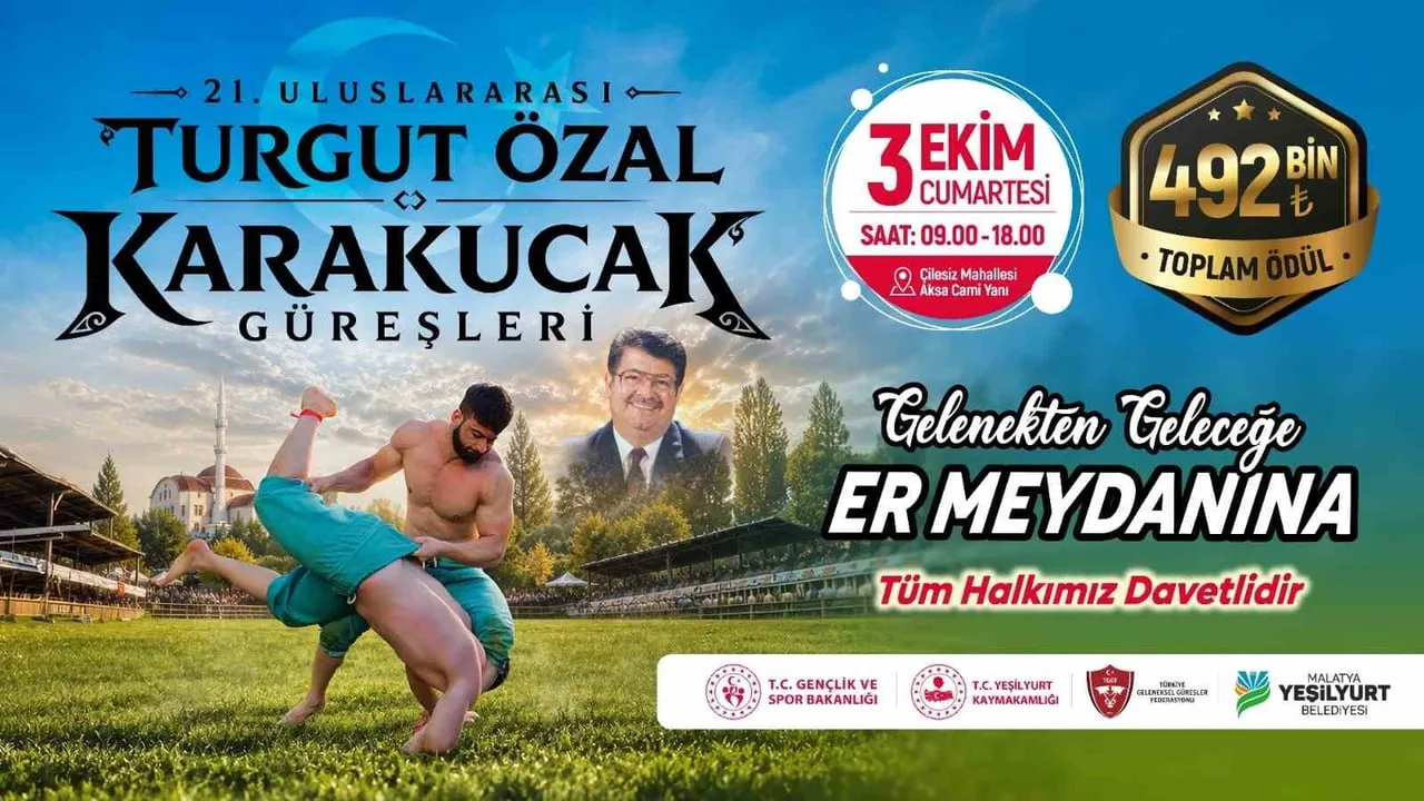 Er meydanında buluşma: 21. uluslararası Turgut Özal karakucak güreşleri Malatya'da
