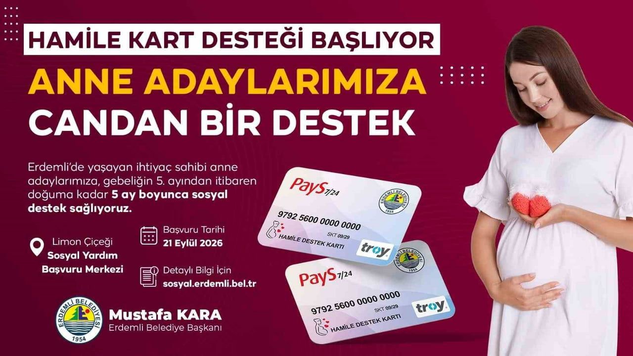 Erdemli’de hamile destek kartı ile anne adaylarına 5 aylık destek