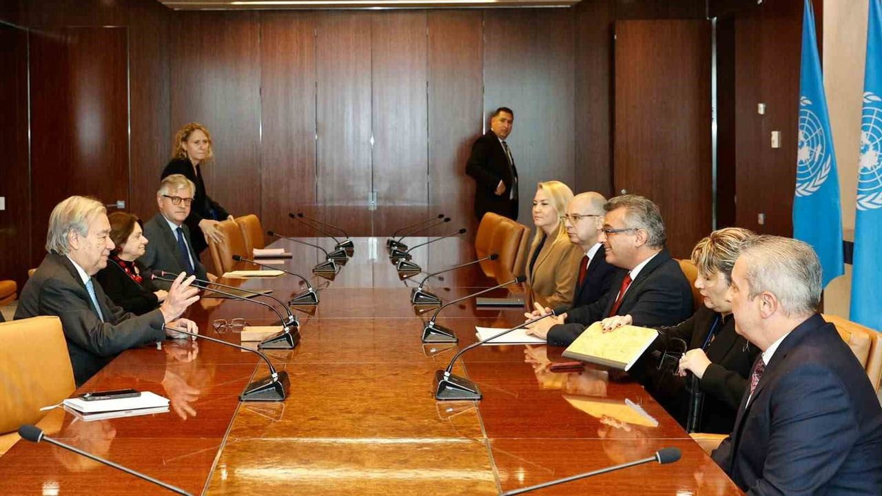 Erhürman New York'ta Guterres ile görüştü: KKTC gündemi ve güven artırıcı önlemler masada