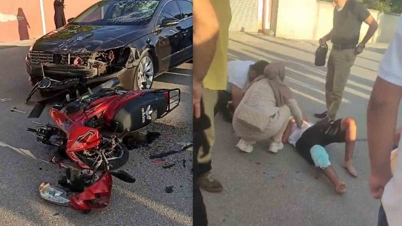Erzincan'da kavakyolu hamidiye mahallesi'nde iki gencin yaralandığı trafik çarpışması