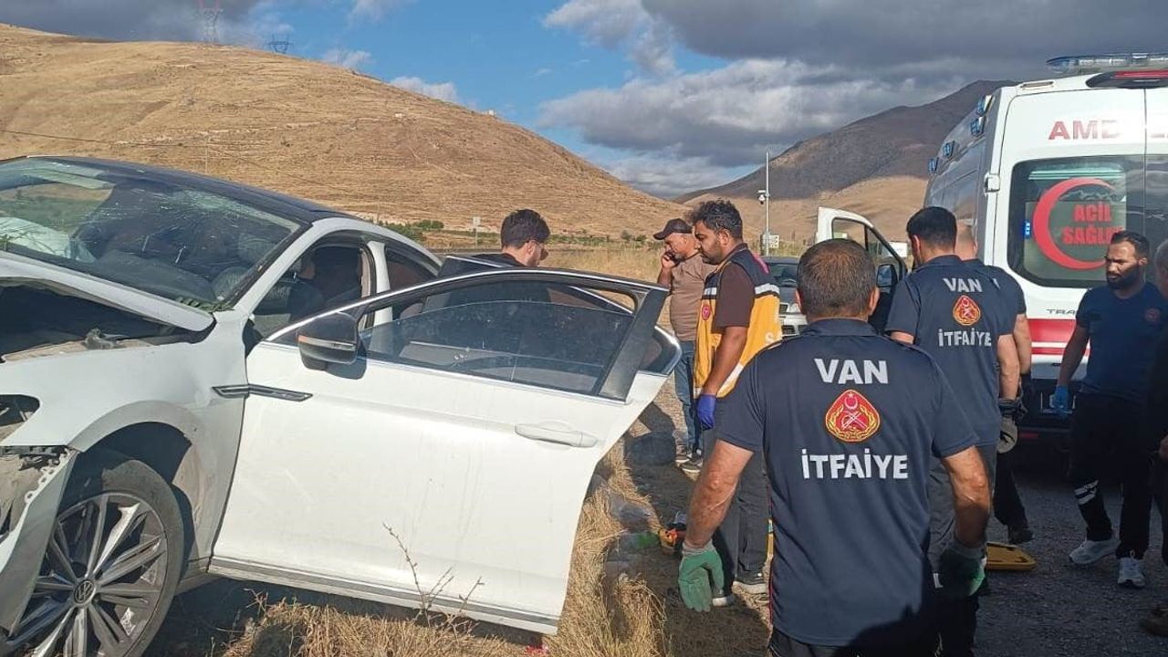 Gevaş'ta yol kenarındaki ağaca çarpan otomobilde 4 kişi yaralandı