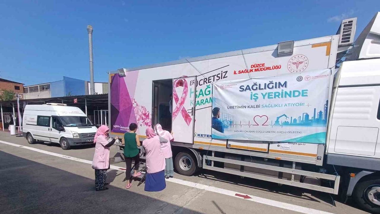 Gezici kanser tarama tırı Bartın Organize Sanayi Bölgesi'nde çalışanlara ulaşıyor