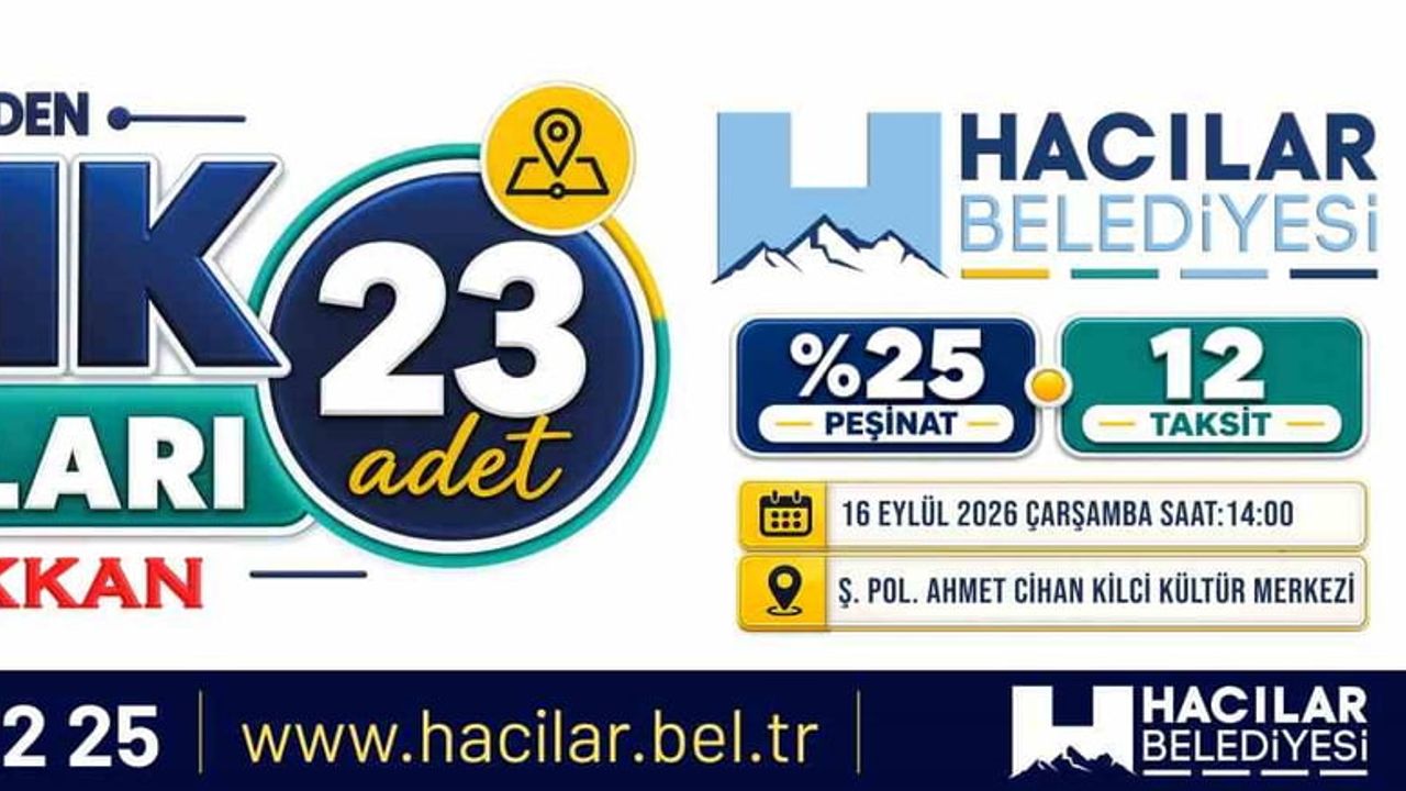 Hacılar'da yatırım fırsatı: Akyazı'da 23 villa arsası ve 1 dükkân ihalede