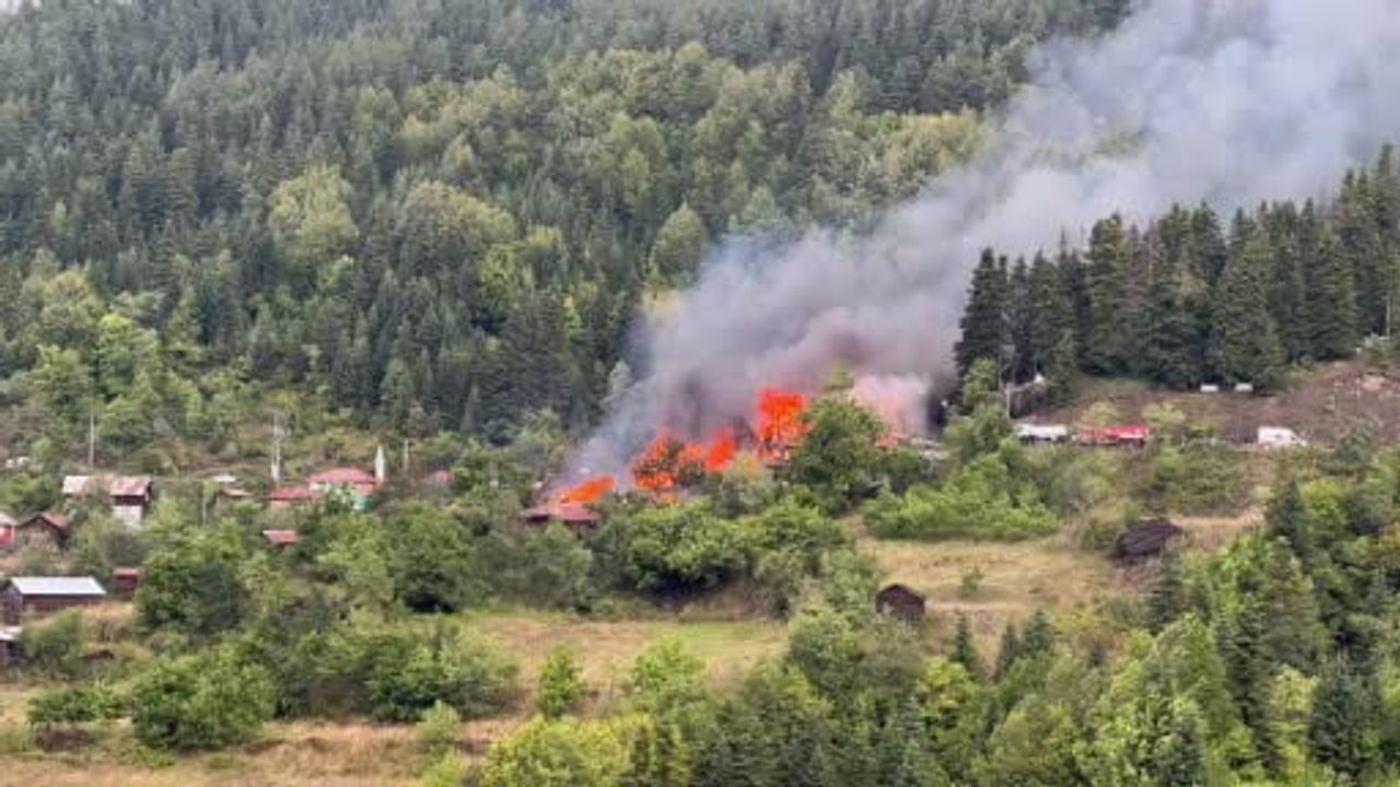İnebolu'da köyü sarsan yangın rüzgârla birlikte dört eve yayıldı