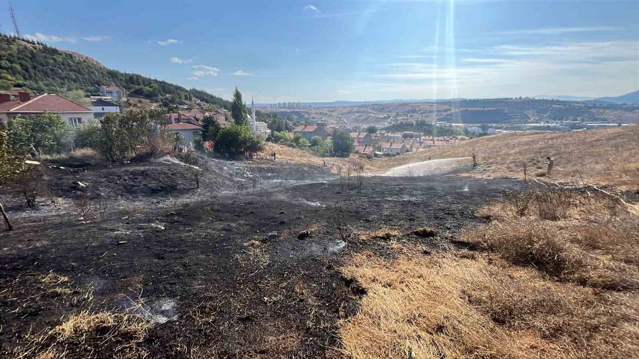 İtfaiyenin hızlı müdahalesiyle Tekke Mahallesi'ndeki otluk alevleri kontrol altına alındı