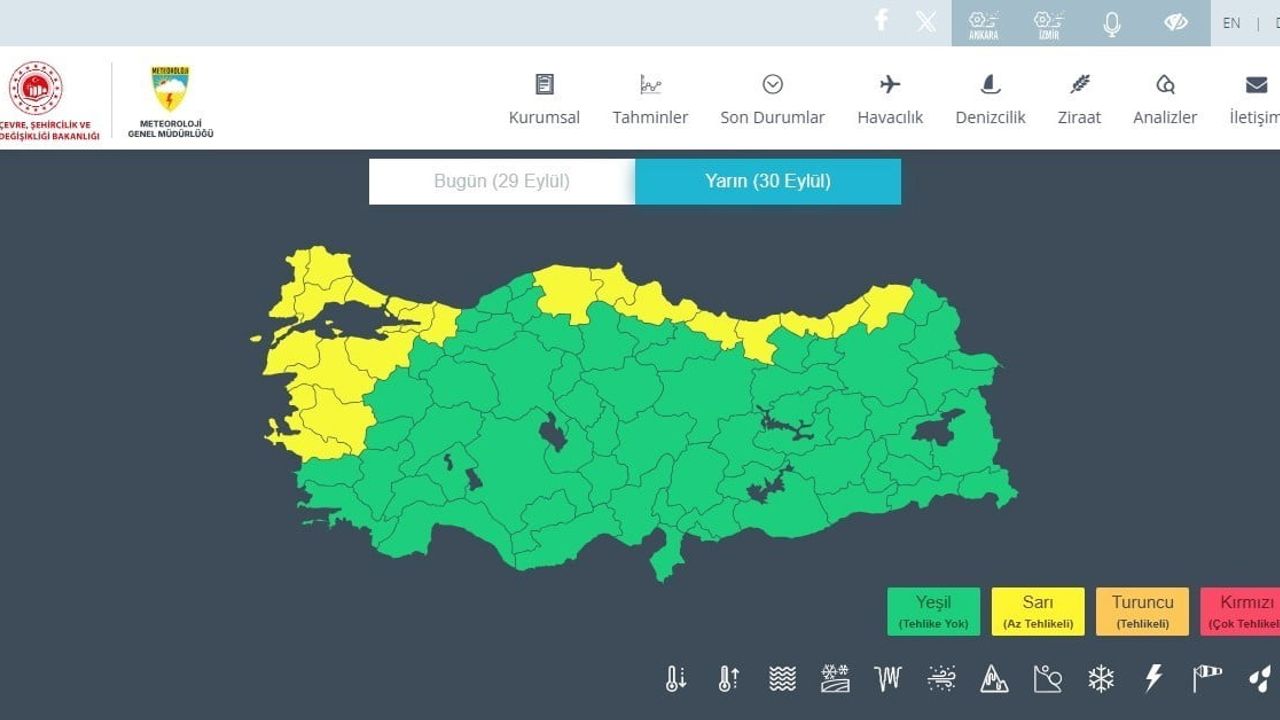 Karadeniz'de gece başlayacak sağanak için sarı kodlu uyarı