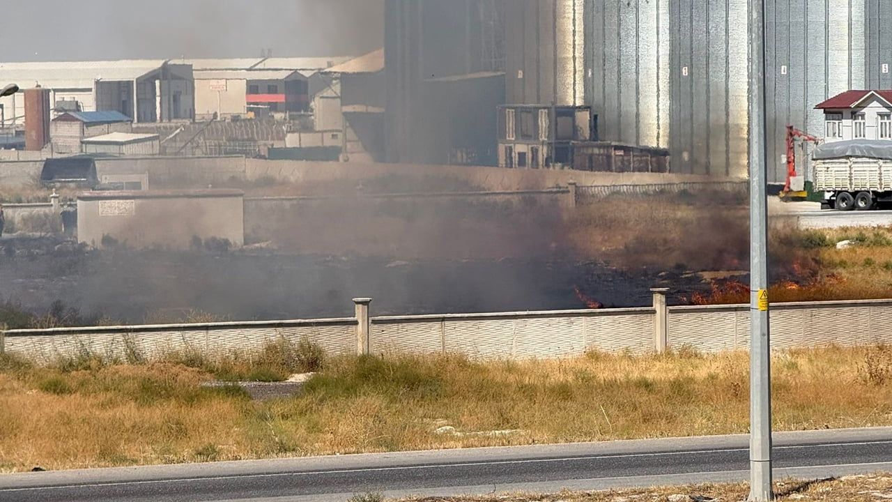 Karapınar'da alevler yol kenarından iş yerlerine sıçramadan durduruldu